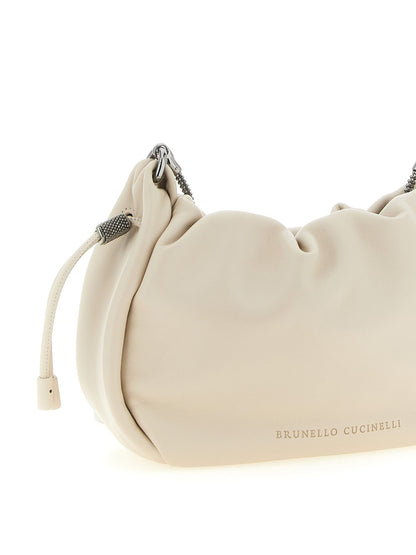 Brunello Cucinelli Bucket Mellow Mini Crossbody Bag White