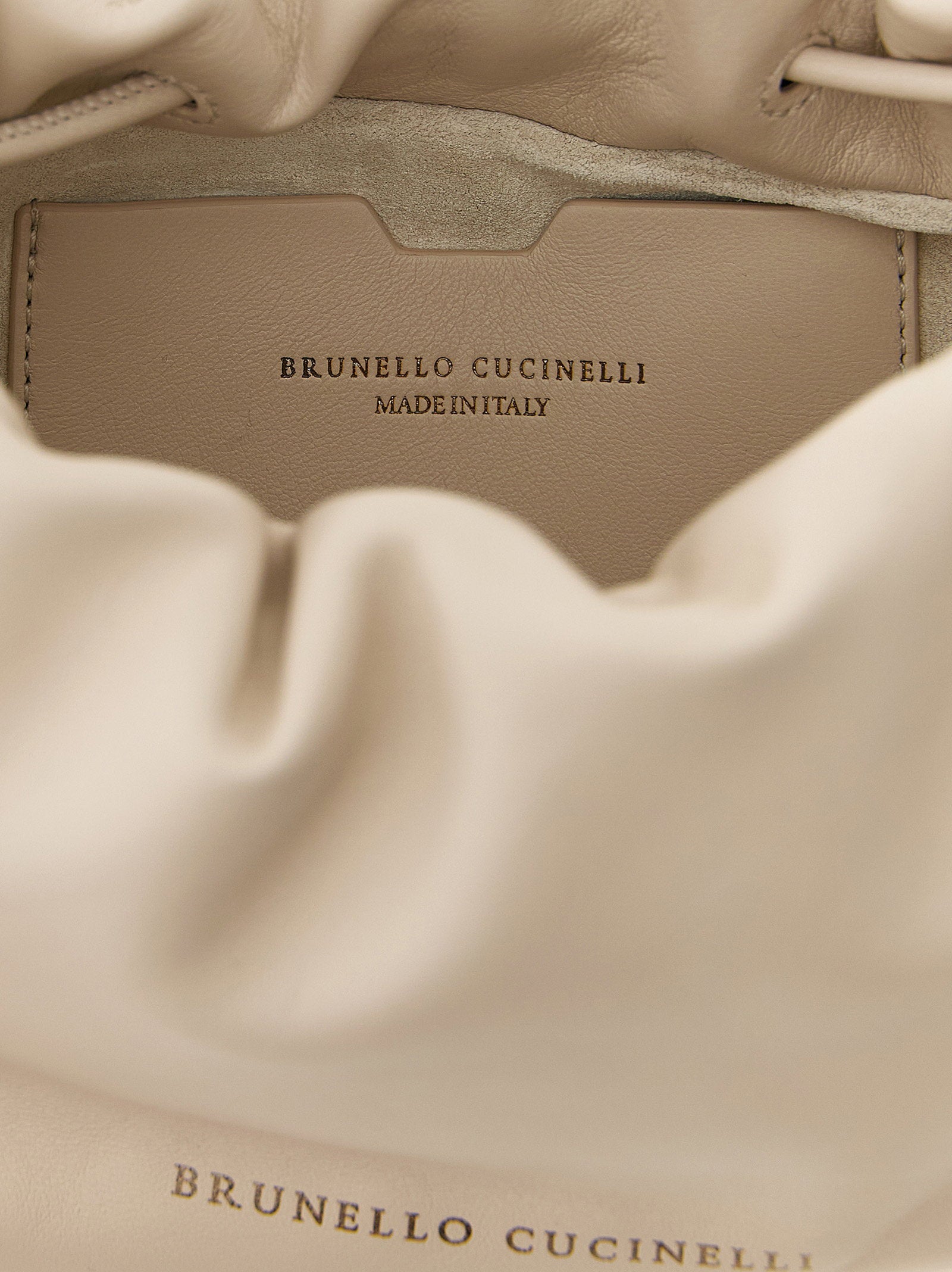 Brunello Cucinelli Bucket Mellow Mini Crossbody Bag White