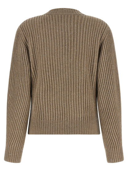 Brunello Cucinelli Sparkling Sweater Beige