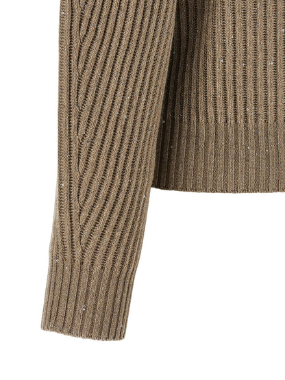 Brunello Cucinelli Sparkling Sweater Beige