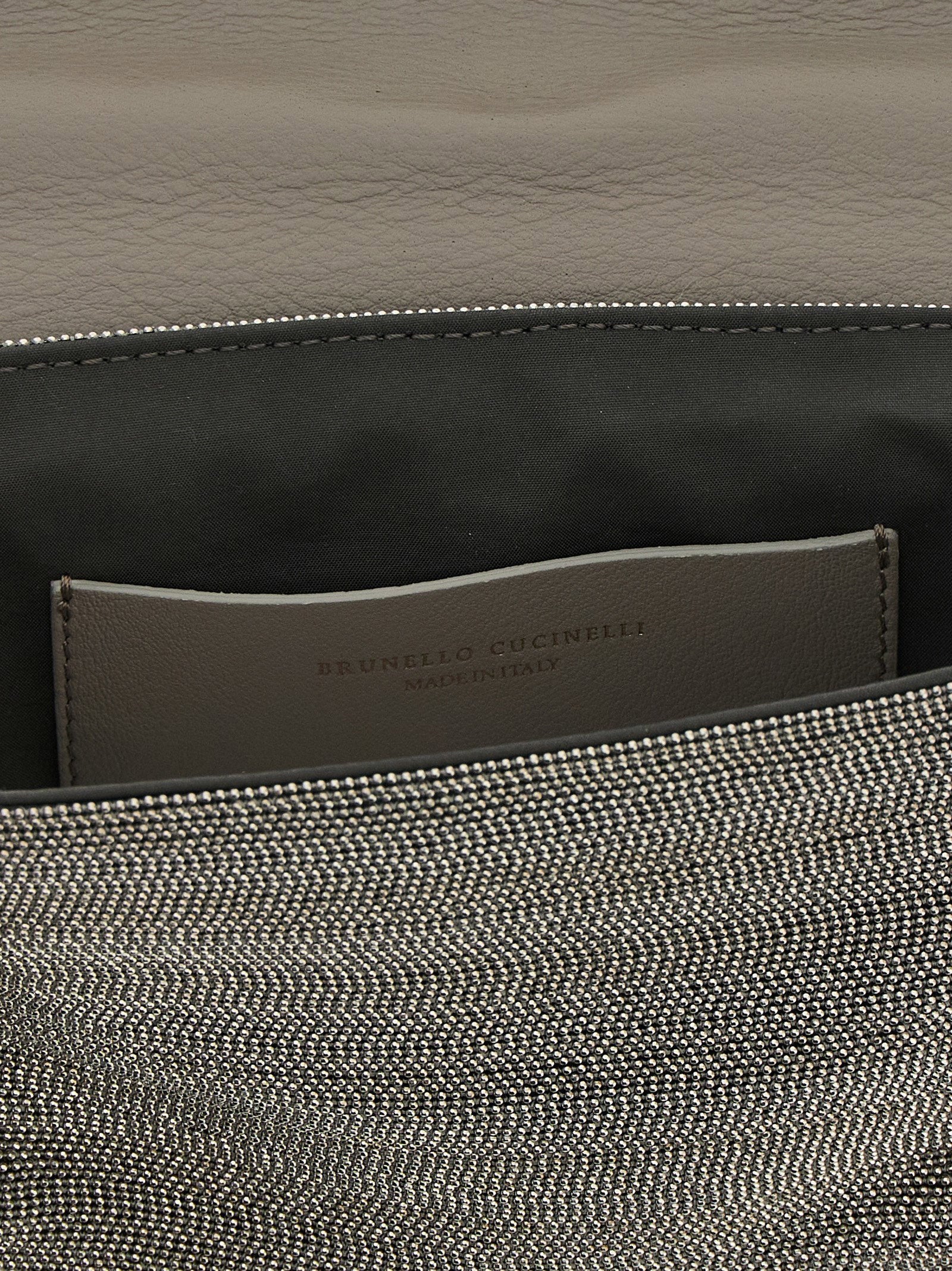 Brunello Cucinelli Monile Crossbody Bag Silver