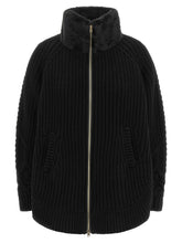 Herno Cardigan With Fur Insert Black