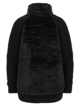 Herno Cardigan With Fur Insert Black