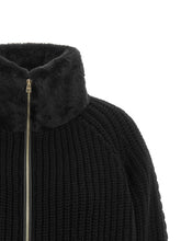 Herno Cardigan With Fur Insert Black