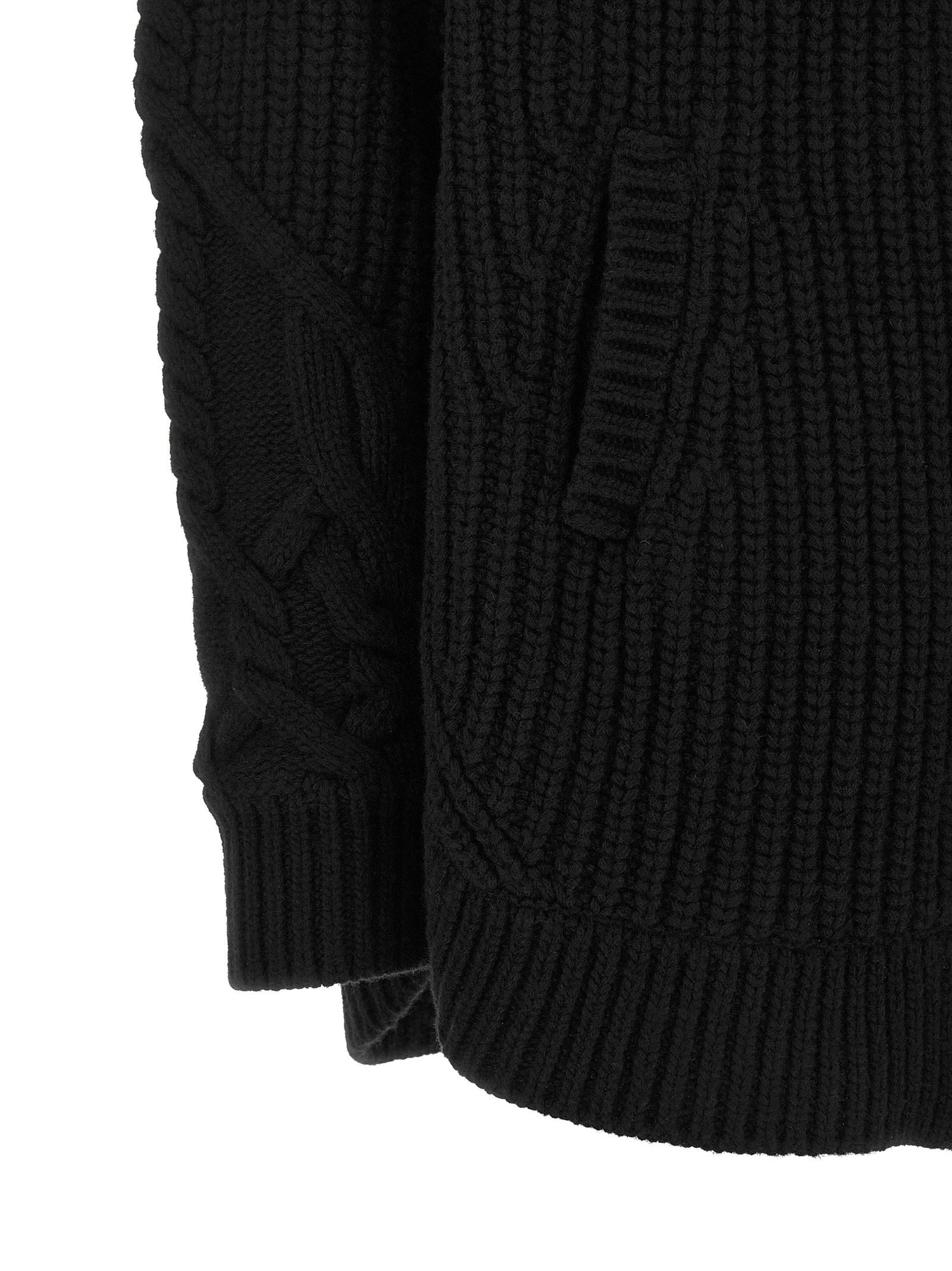 Herno Cardigan With Fur Insert Black