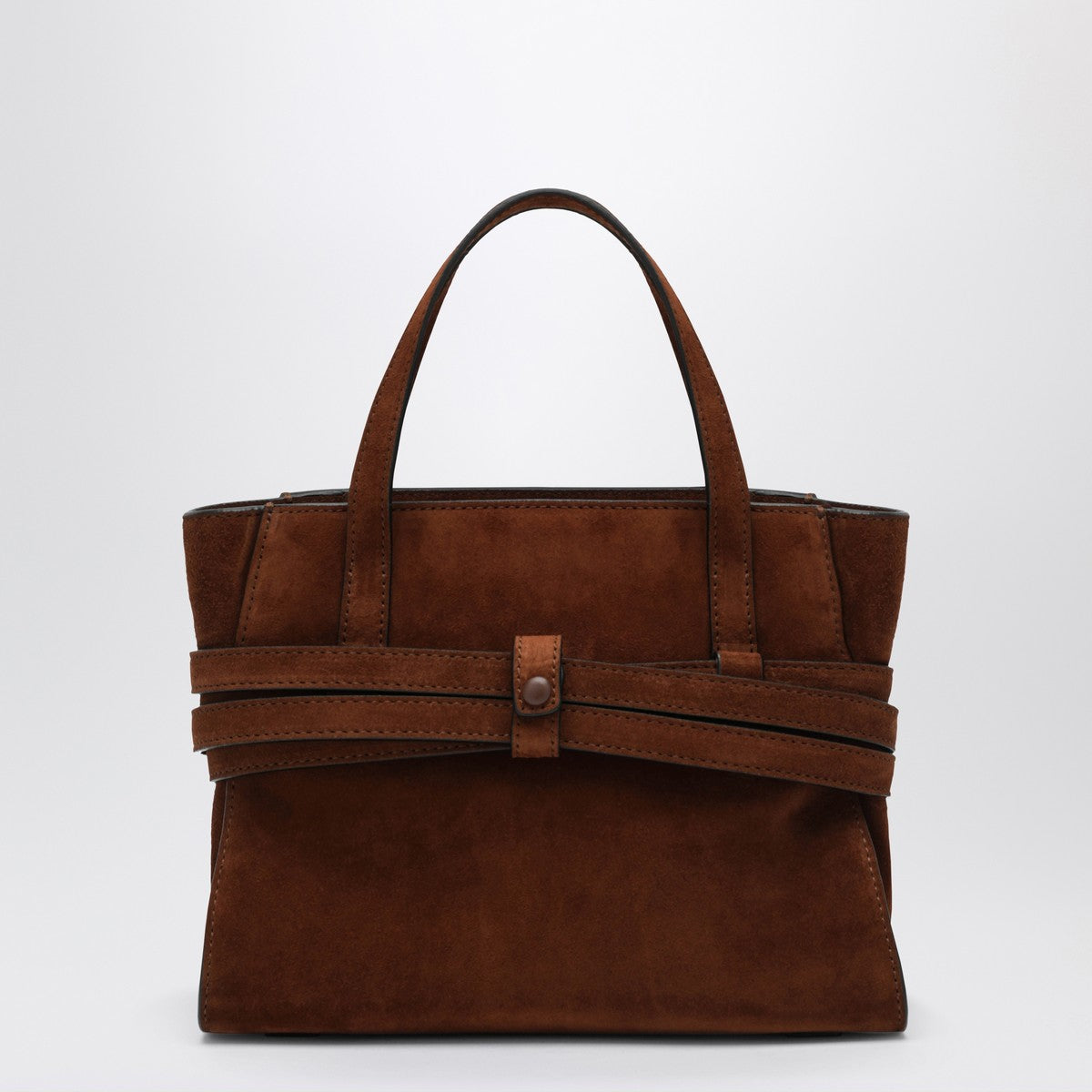 Moschino Medium Suede Leather Handbag Brown