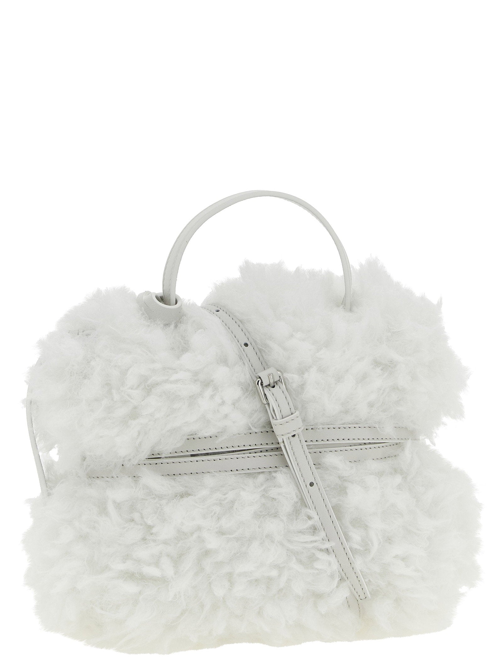 Moschino Tie Me Small Handbag White