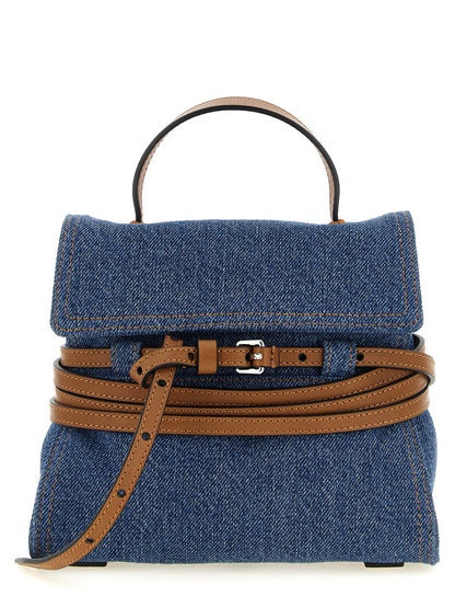Moschino Tie Me Small Handbag Blue