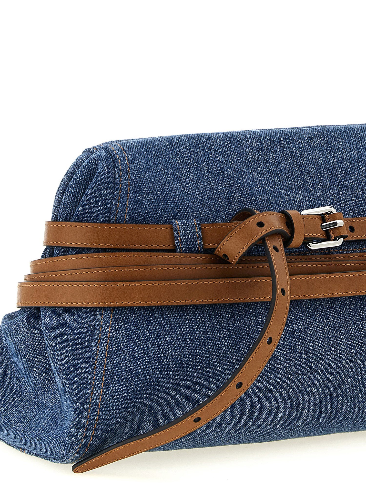 Moschino Tie Me Big Clutch Blue