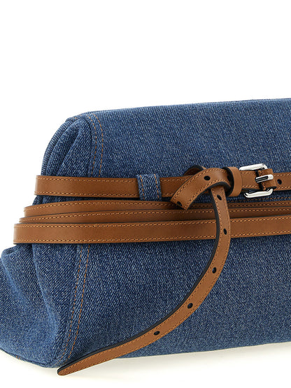 Moschino Tie Me Big Clutch Blue