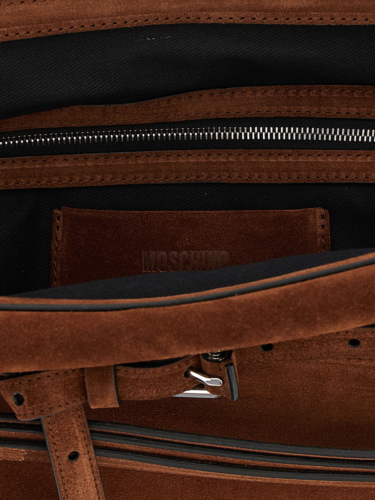 Moschino Tie Me Big Clutch Brown