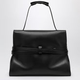 Moschino Large Black Leather Shoulder Bag Black