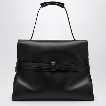 Moschino Large Black Leather Shoulder Bag Black