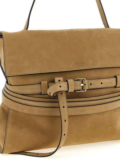 Moschino Tie Me Shoulder Bag Beige