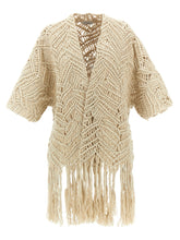 Brunello Cucinelli Opera Dazzling Macramé Cardigan Beige