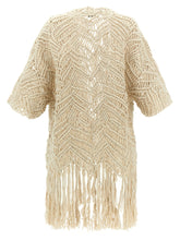 Brunello Cucinelli Opera Dazzling Macramé Cardigan Beige