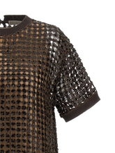 Brunello Cucinelli Sequin Mesh Dress Brown