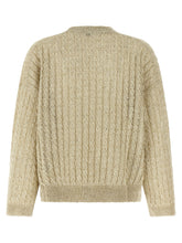 Brunello Cucinelli Dazzling Cable Sweater Beige