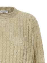 Brunello Cucinelli Dazzling Cable Sweater Beige