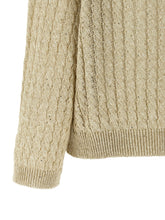 Brunello Cucinelli Dazzling Cable Sweater Beige