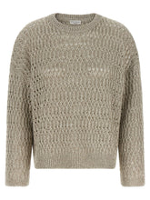Brunello Cucinelli Dazzling Braids Sweater Beige