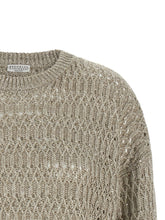 Brunello Cucinelli Dazzling Braids Sweater Beige