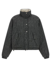 Brunello Cucinelli Shiny Zipper Pull Down Jacket Gray