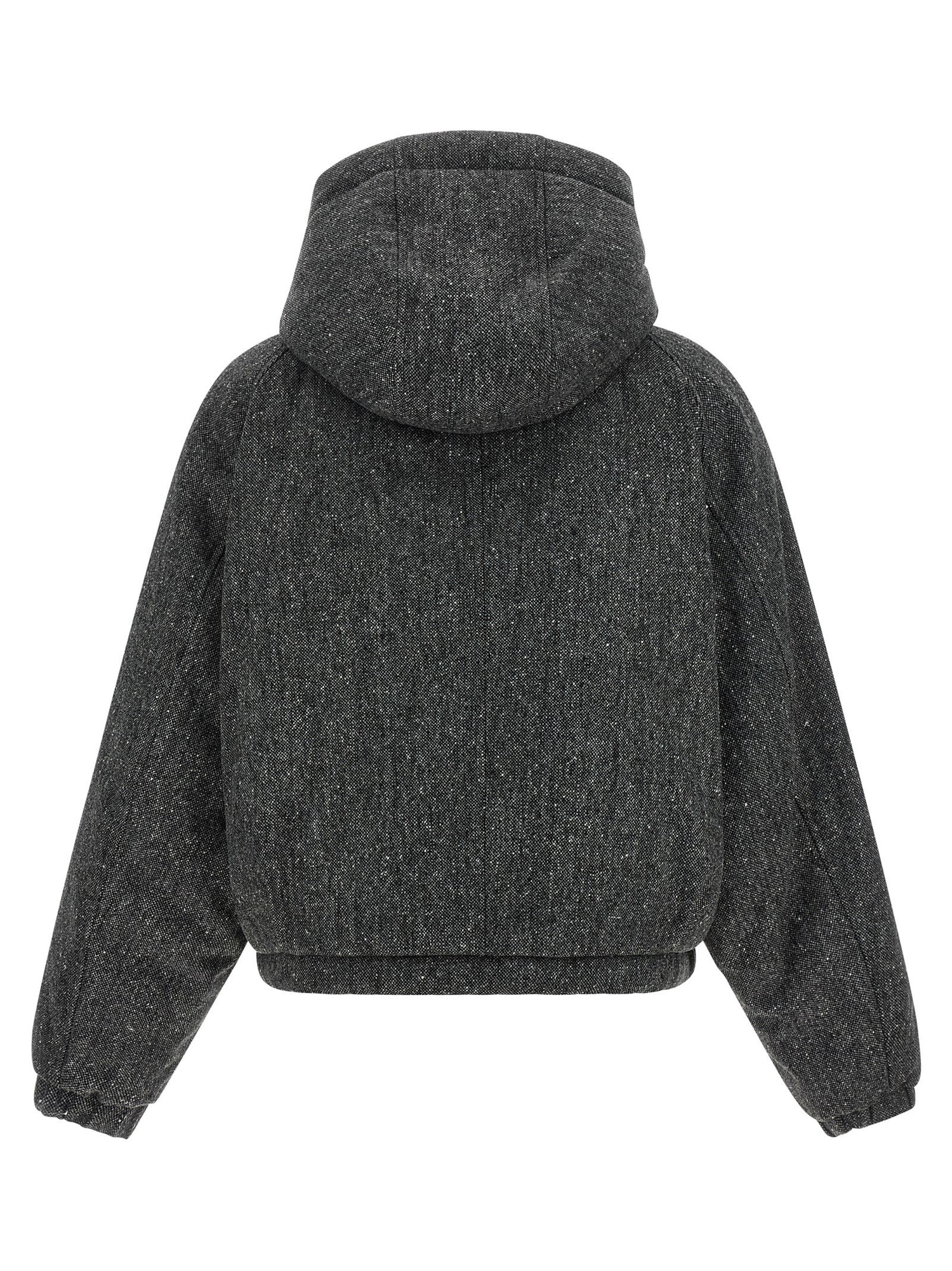 Brunello Cucinelli Shiny Zipper Pull Down Jacket Gray