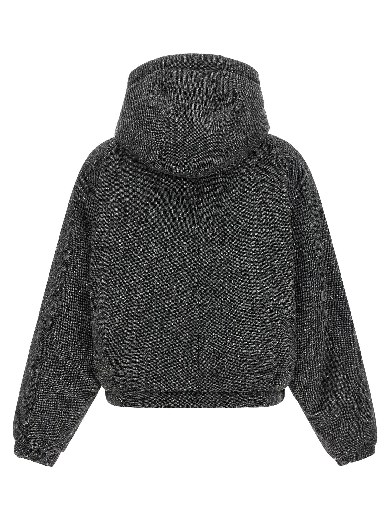 Brunello Cucinelli Shiny Zipper Pull Down Jacket Gray