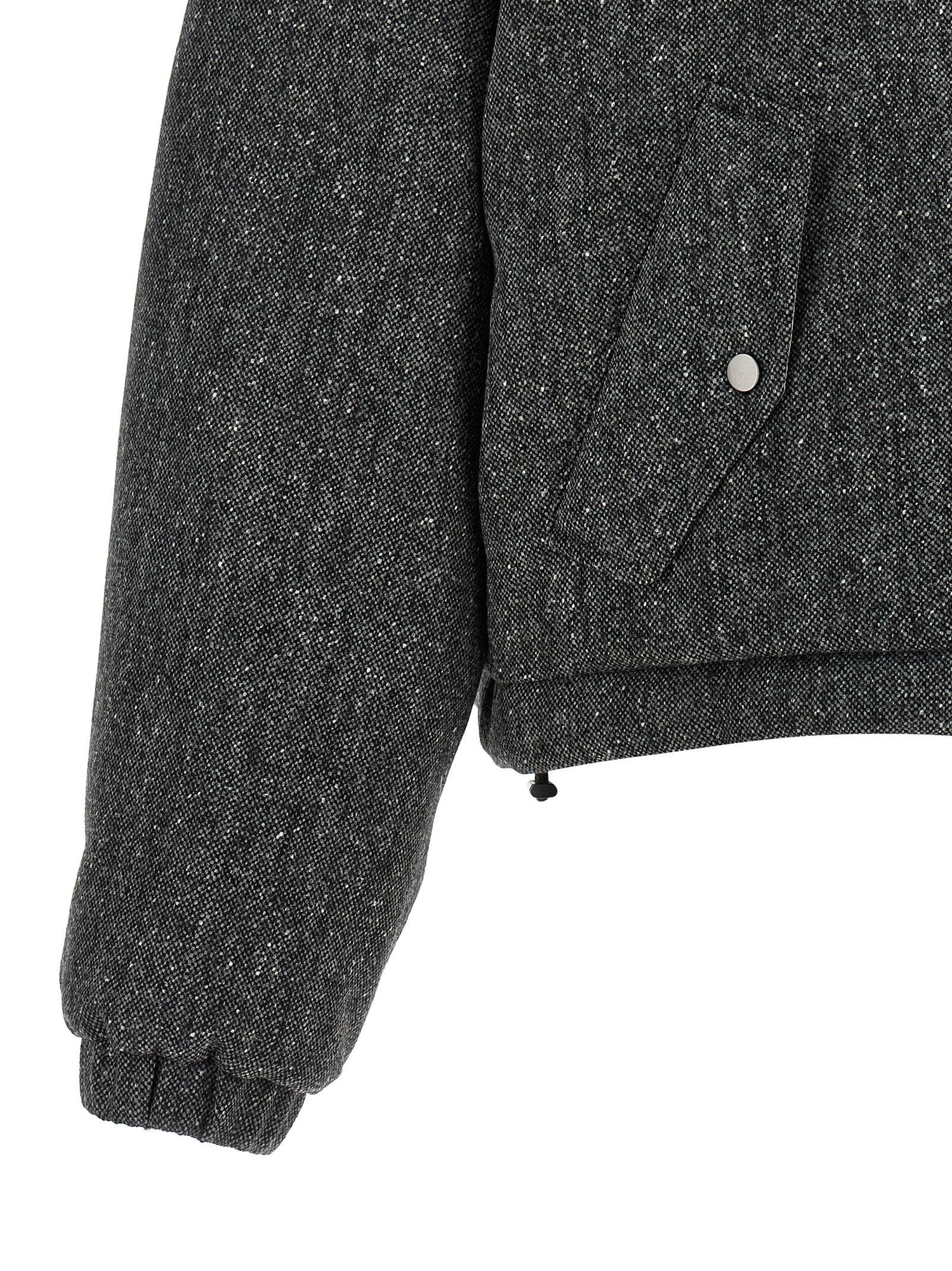 Brunello Cucinelli Shiny Zipper Pull Down Jacket Gray