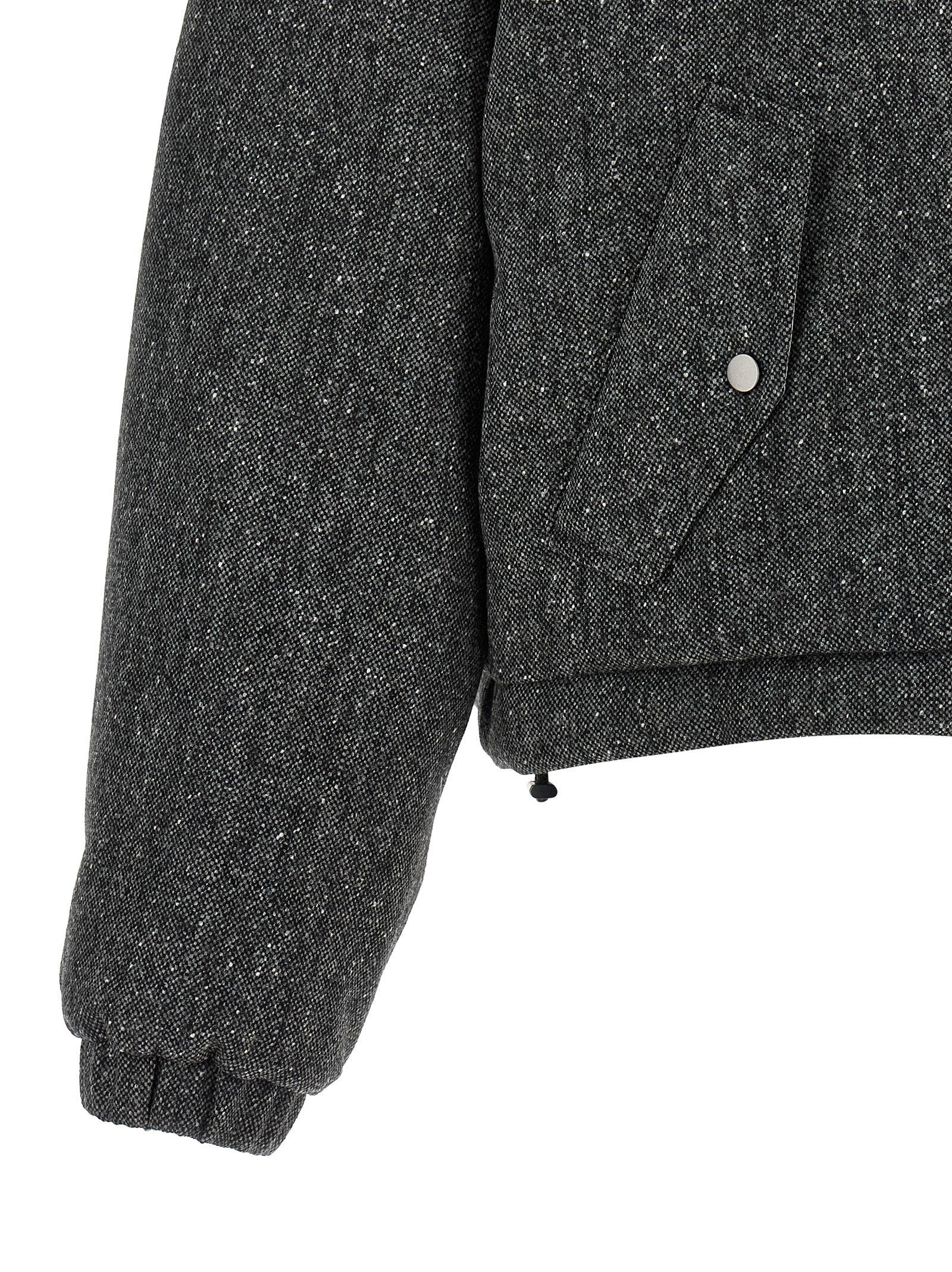 Brunello Cucinelli Shiny Zipper Pull Down Jacket Gray