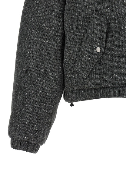 Brunello Cucinelli Shiny Zipper Pull Down Jacket Gray