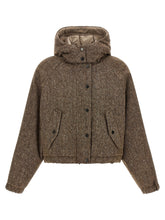 Brunello Cucinelli Donegal Tweed Down Jacket Brown
