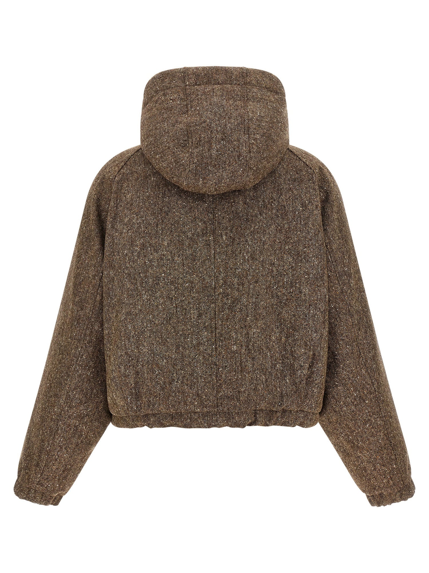Brunello Cucinelli Donegal Tweed Down Jacket Brown