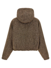 Brunello Cucinelli Donegal Tweed Down Jacket Brown