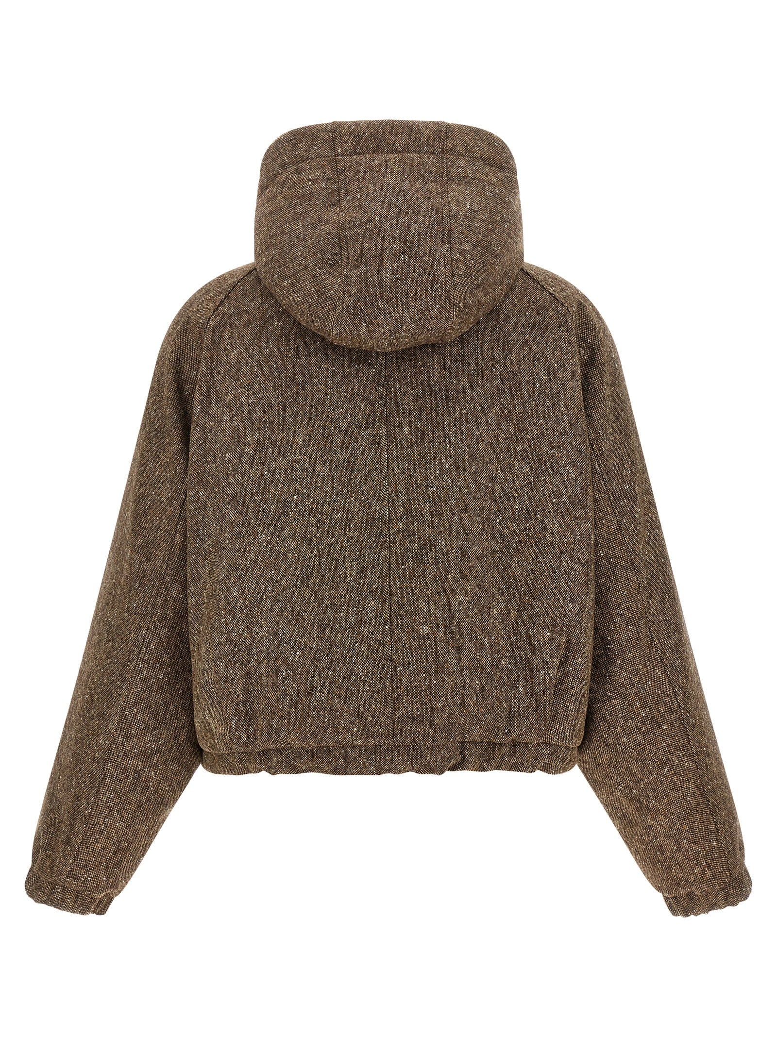 Brunello Cucinelli Donegal Tweed Down Jacket Brown