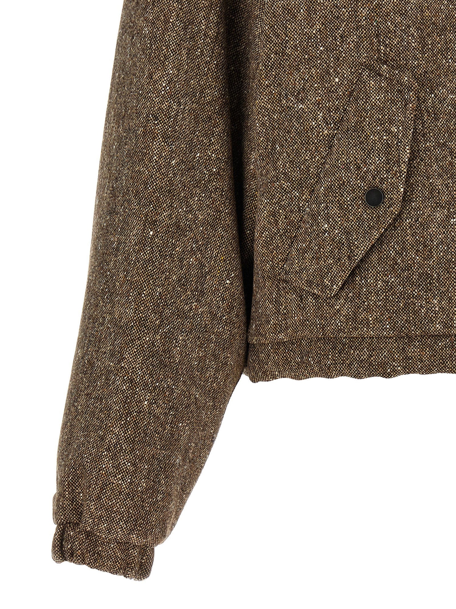 Brunello Cucinelli Donegal Tweed Down Jacket Brown