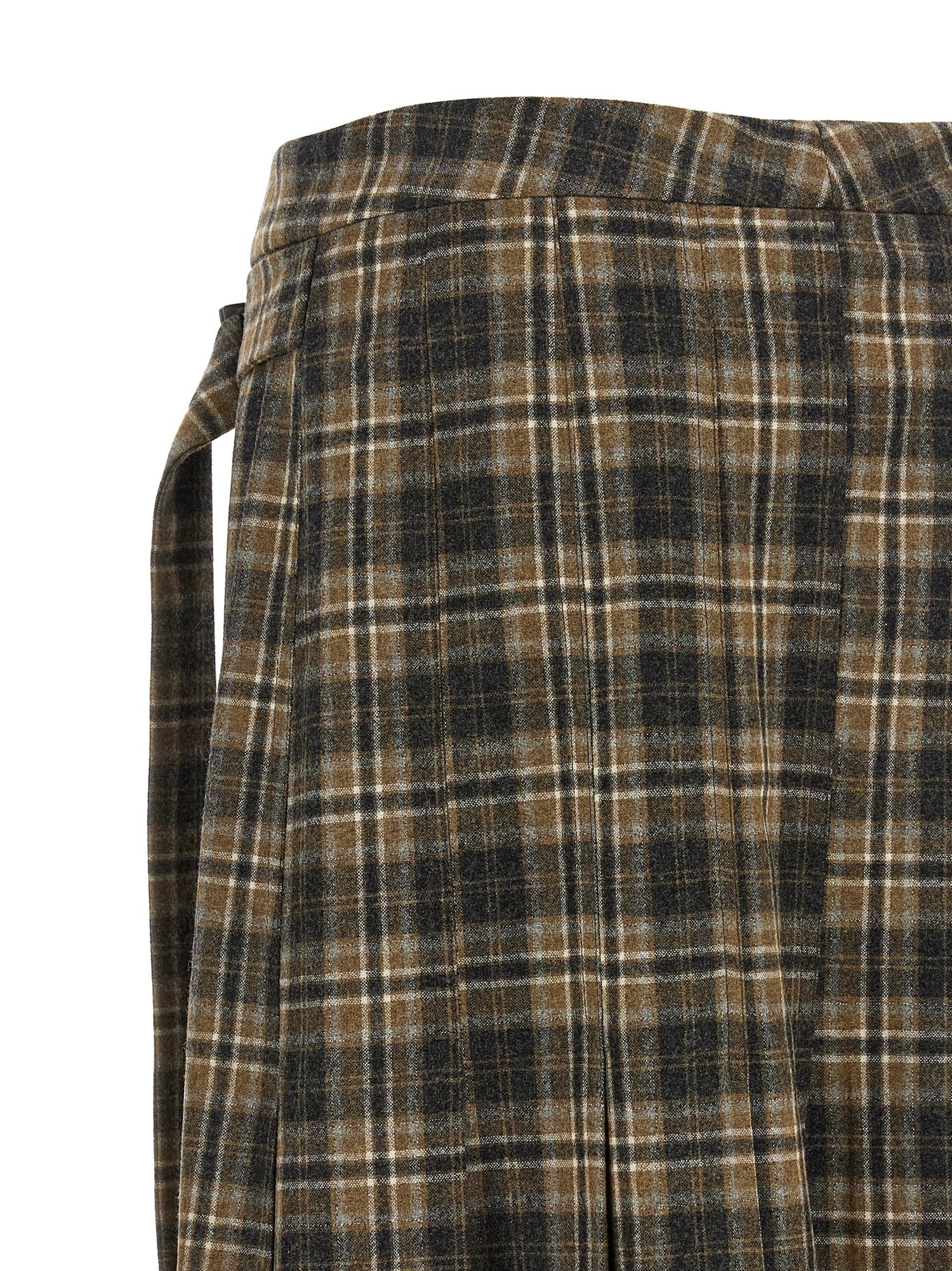 Brunello Cucinelli Tartan Skirt Brown