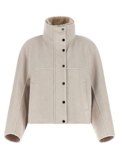 Brunello Cucinelli Cropped Coat Gray