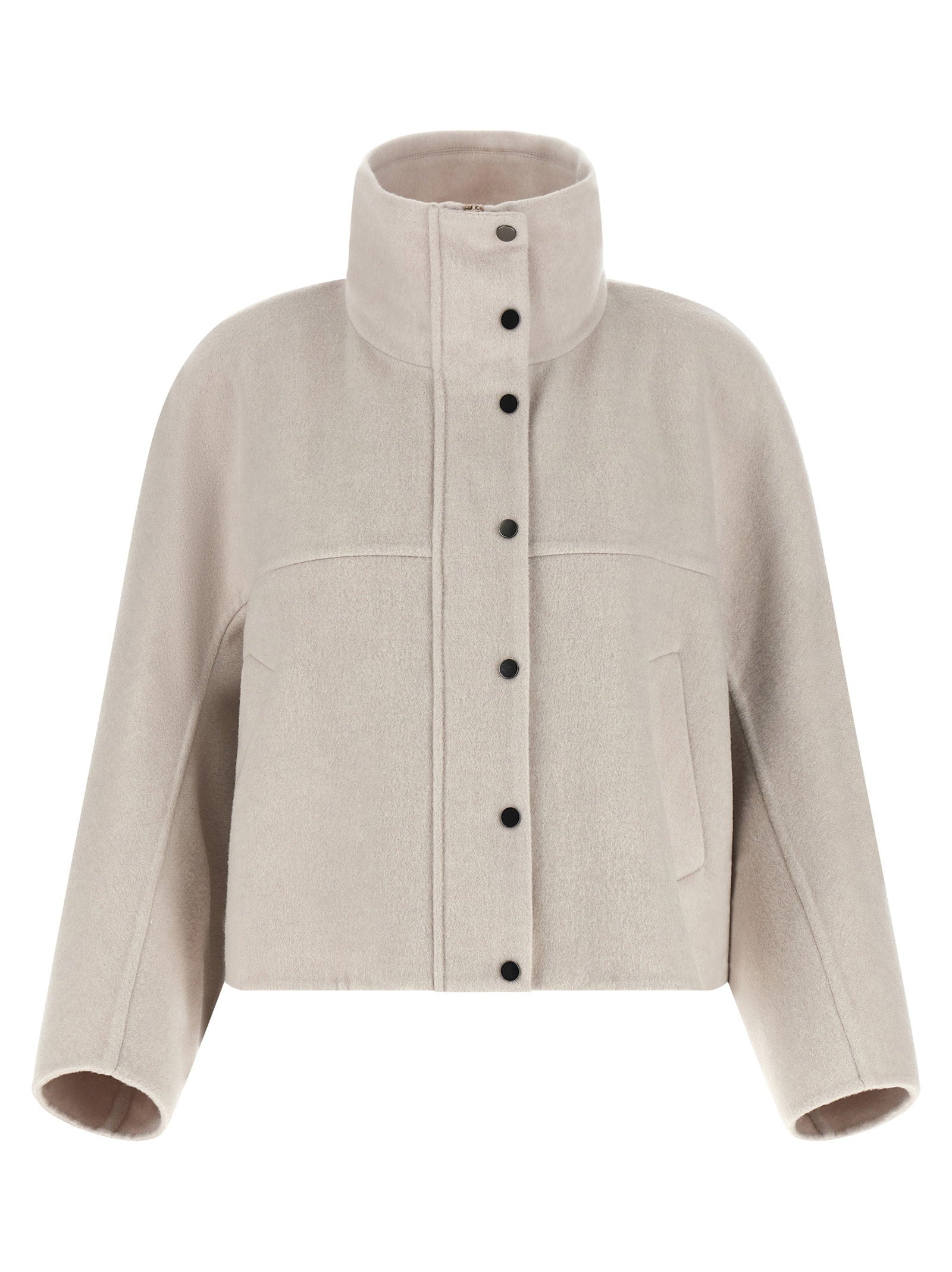 Brunello Cucinelli Cropped Coat Gray