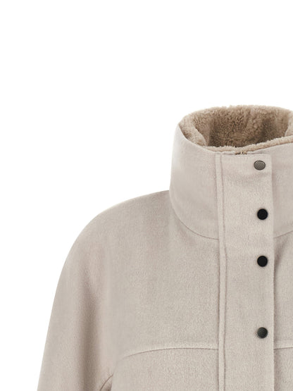 Brunello Cucinelli Cropped Coat Gray
