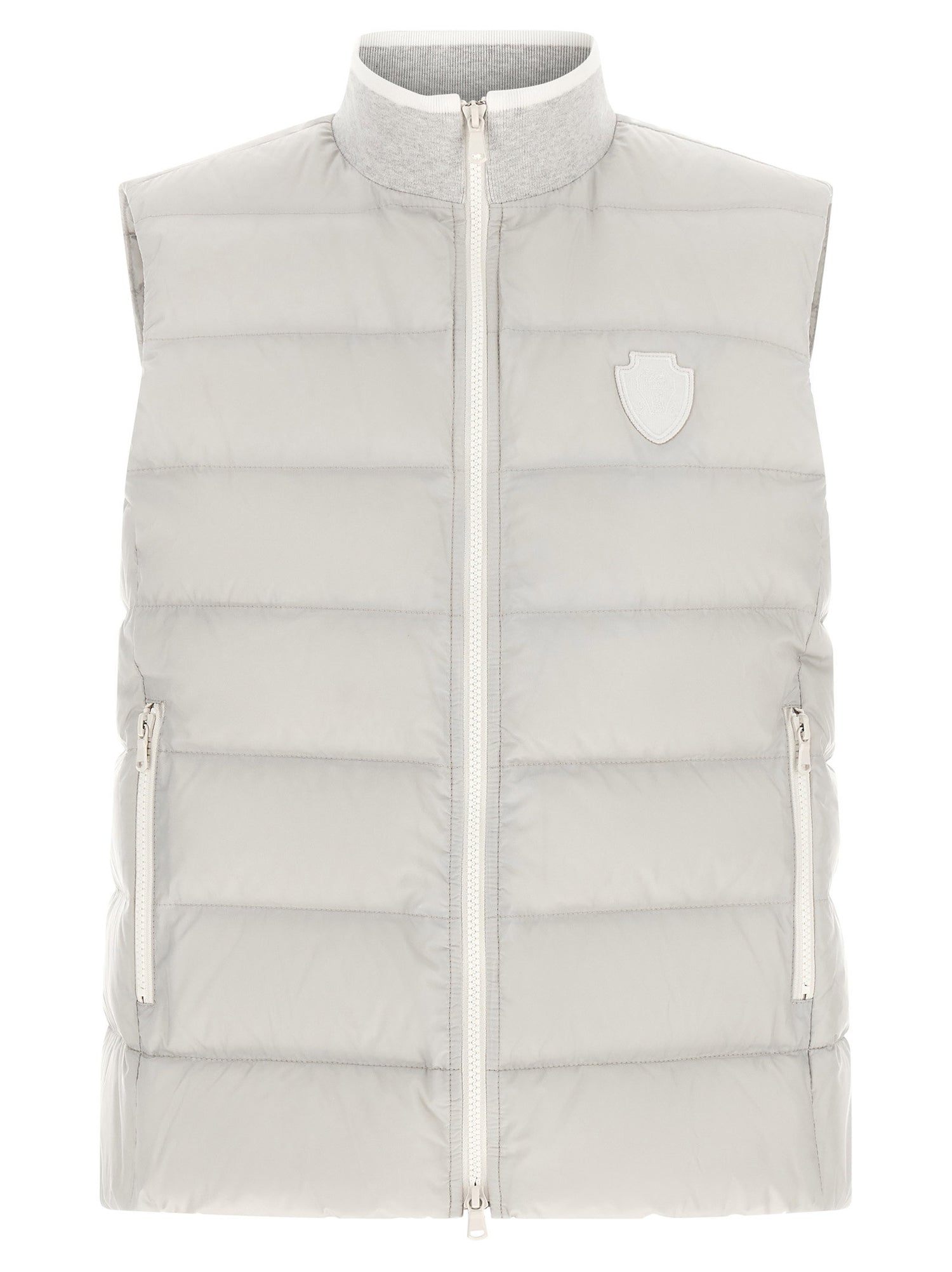 Brunello Cucinelli Heraldic Patch Vest Gray