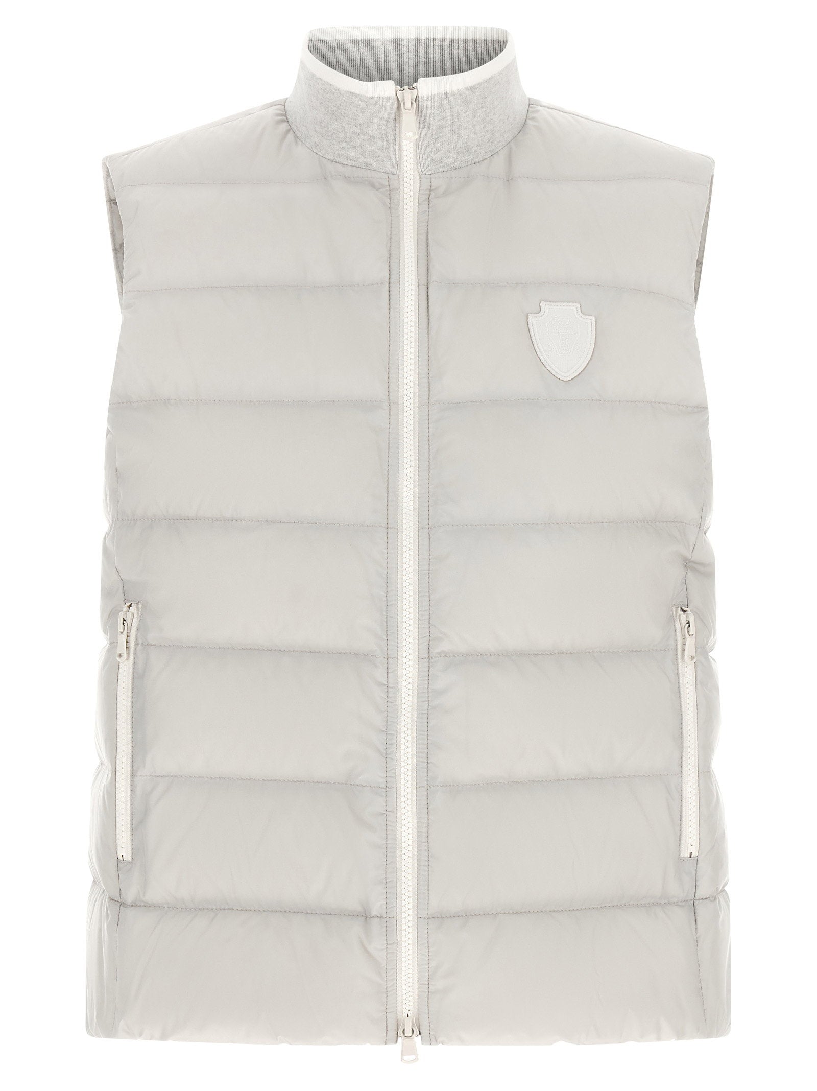 Brunello Cucinelli Heraldic Patch Vest Gray