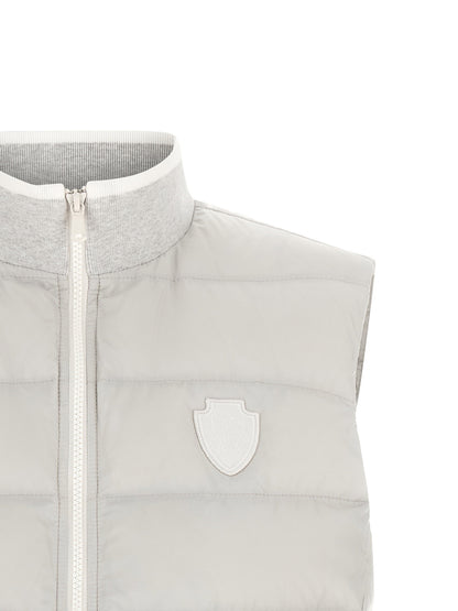 Brunello Cucinelli Heraldic Patch Vest Gray