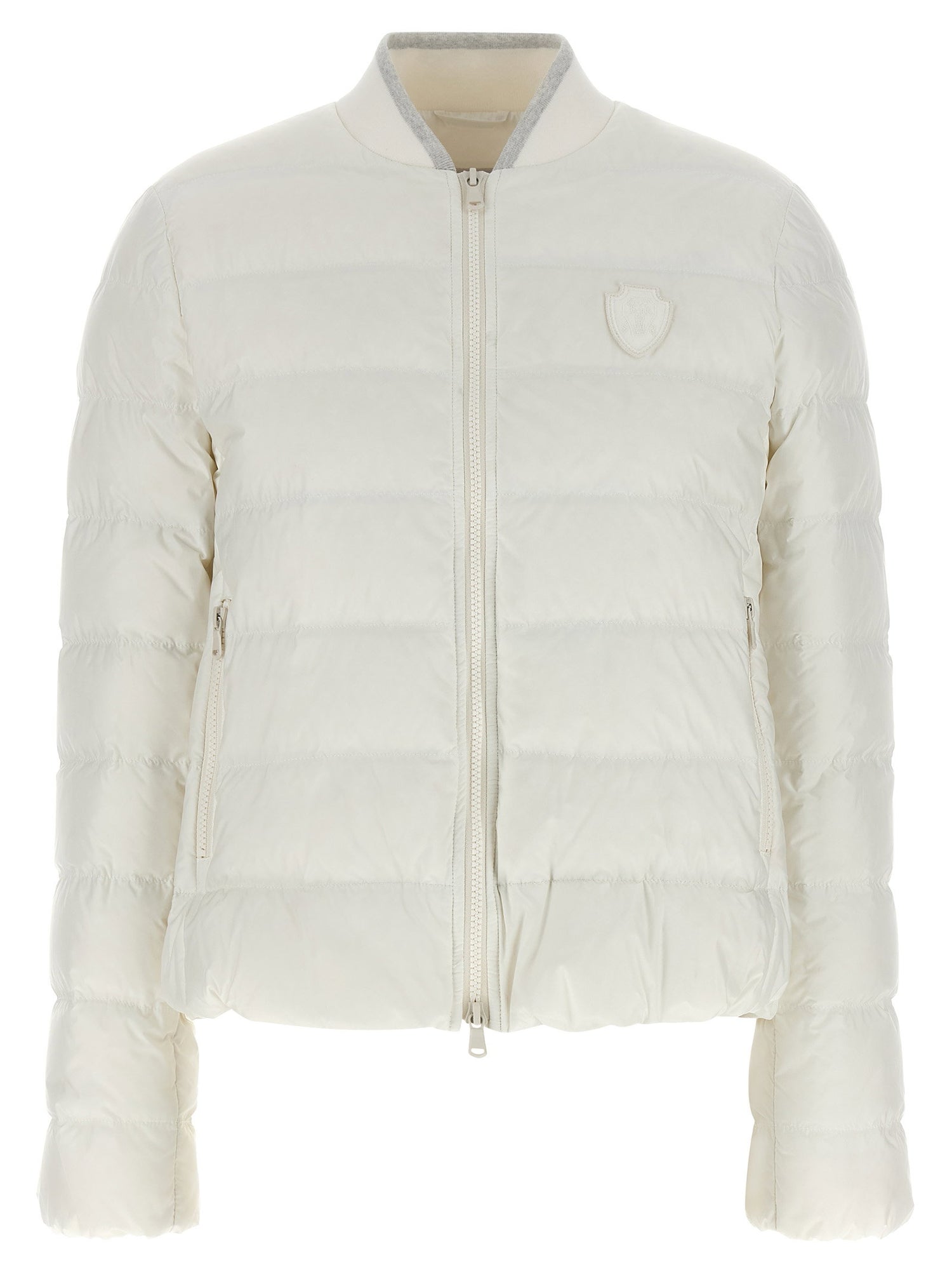 Brunello Cucinelli Heraldic Coat Of Arms Down Jacket White