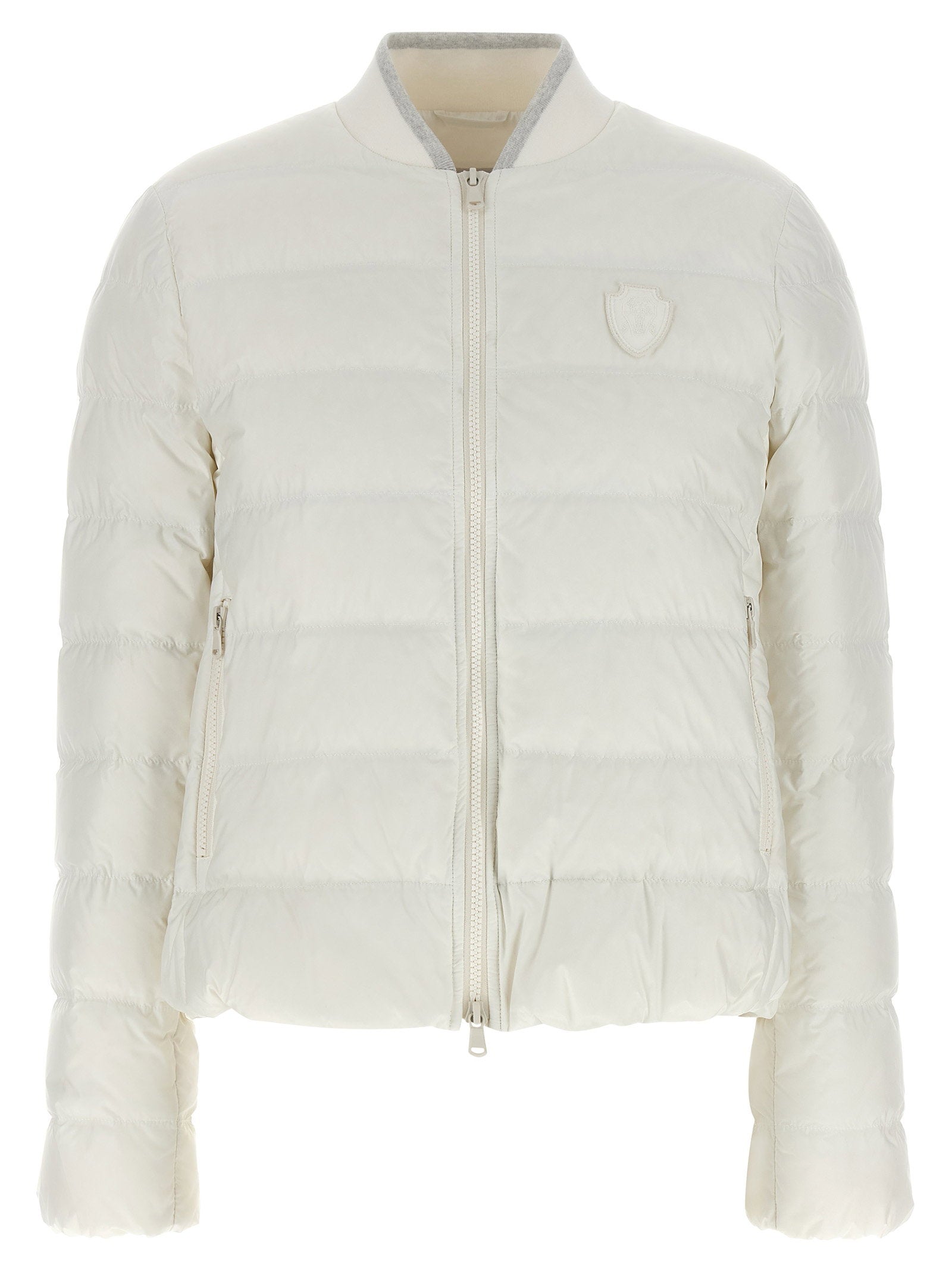 Brunello Cucinelli Heraldic Coat Of Arms Down Jacket White