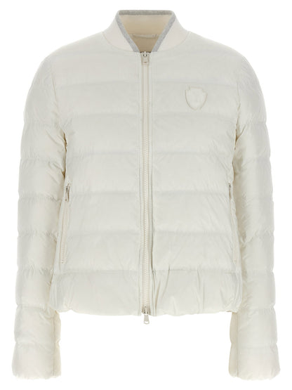 Brunello Cucinelli Heraldic Coat Of Arms Down Jacket White