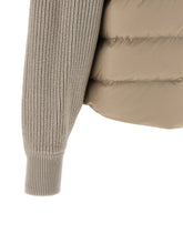 Brunello Cucinelli Shiny Flap Detail Down Jacket Beige