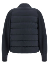 Brunello Cucinelli Shiny Flap Detail Down Jacket Blue