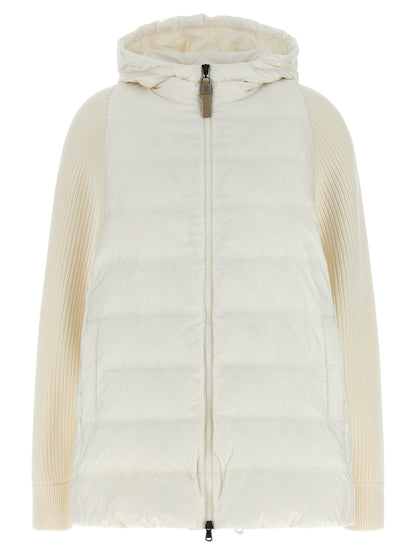 Brunello Cucinelli Shiny Zipper Pull Down Jacket White